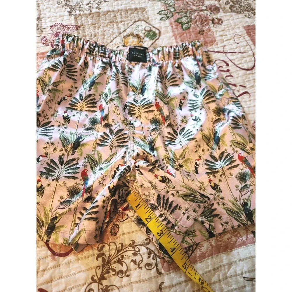 American Eagle Outfitters Men's Bird Tapestry Satin Pocket Boxer Short Size ‎ XS
